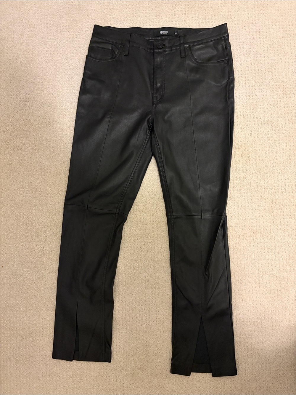 Hudson Jeans Black Faux Leather Skinny Pants
